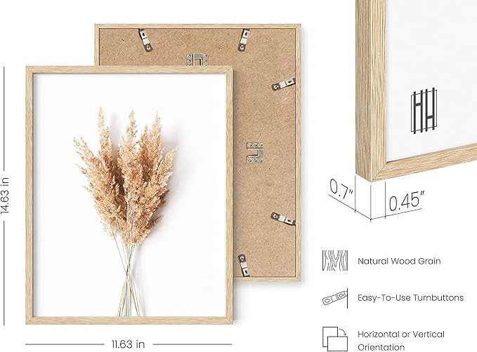 HAUS AND HUES Flower Wall Decor - Set of 4 Floral Wall Art, Flower Wall Art, Floral Pictures Wall Decor (Beige Frame, 11x14)