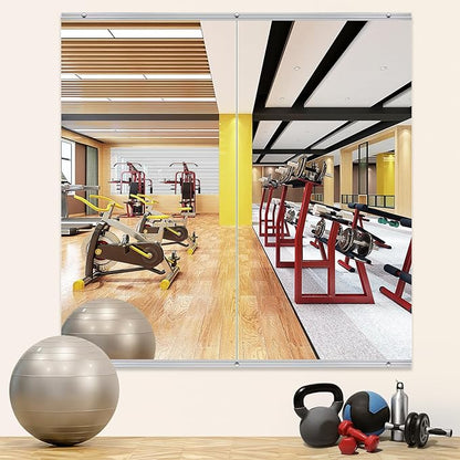 Home Gym Mirror,2 Pack Large 47.2x23.6 Inch Frameless Tempered Glass Wall Mirror, Full Body Workout and Decorative Mirrors for Home Gym, Yoga, Dance Studio, Garage, Exercise Room