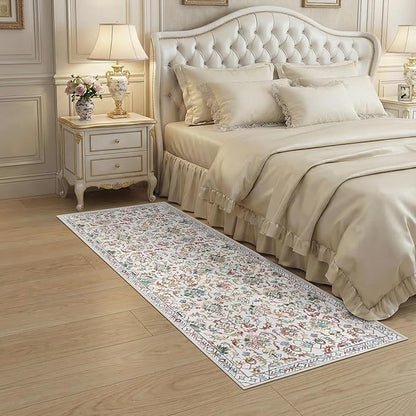 Colorful 2x6 Runner Rug for Hallways Bed Side Kitchen, Boho Washable Low-Pile Floor Entryway Long Bathroom Mat, Non-Slip Laundry Room Washstand Front Carpet 24x72 Inch