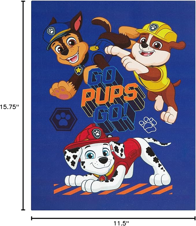 Nickelodeon Canvas Paw Patrol LED Wall Art,Childrens Wall Hanging Décor,11.5"x15.75"