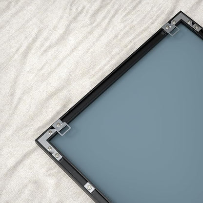 ANYHI Large Full Length Mirror, 60" x 18" Door Mirror Full Length, 2 Hooks, Over The Door or Wall Monuted, Aluminum Frame, for Bedroom Bathroom Checkroom, Black
