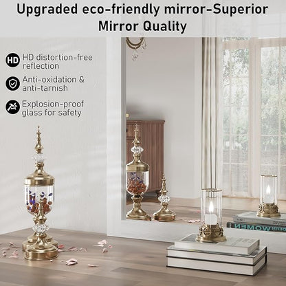 PAIHOME Large White Bathroom Mirror, Farmhouse Horizontal Rustic Square Mirror for Wall Wood Framed Vanity Mirrors, Barn Door Style Decor Living Room Entryway Bedroom Mirrors, 40x26INCH