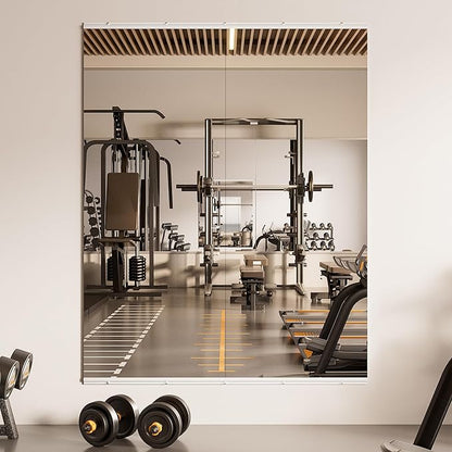TETOTE Gym Mirrors for Home Gym Wall Large 60" x 24" - 2PCS Workout Exercise Fitness Mirror, Tempered Glass Frameless Full Length Mirror for Garage, Dance Studio, Yoga, Bedroom, Living Room