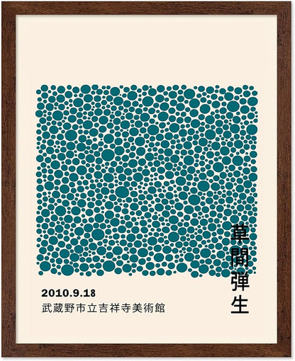 Poster Master Vintage Poster - Retro Pop Art Print - Gift for Artist, Friend - Infinity Dots, Japanese, Polka, Modern, Abstract - Wall Decor for Home, Office, 16x20 Brown Framed