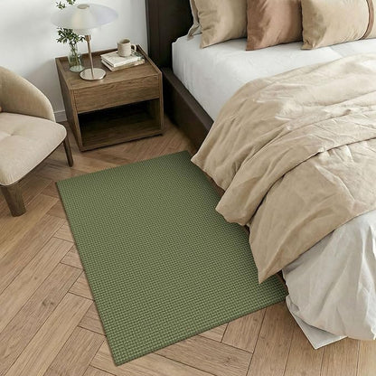 KOZYFLY Washable 3x4 Entry Area Rug, Braided Throw Rugs for Entryway, Non Slip Door Mat Indoor Outdoor Entrance, Front Porch Foyer Carpet for Kitchen, mudroom, Bathroom, Olive Green/Earthy Green