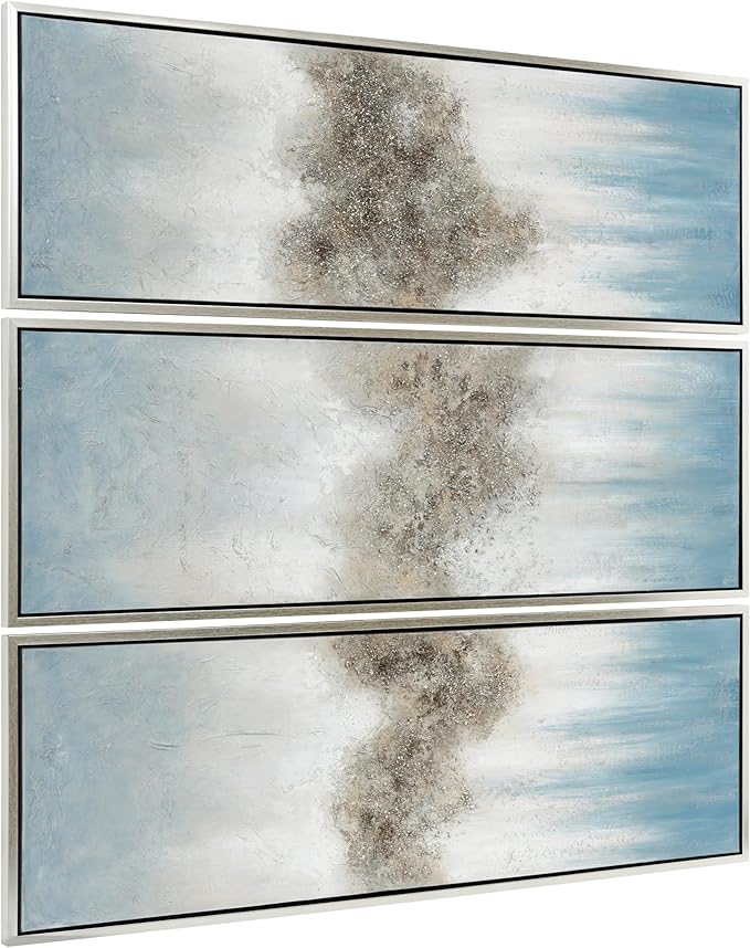 Empire Art Direct Abstract Wall Art Textured Hand Painted Canvas by Martin Edwards, Triptych, 60" x 20" each, Sequence