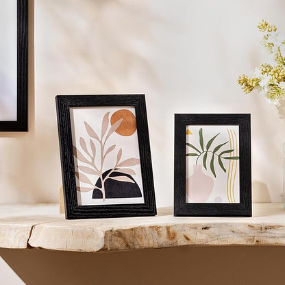 eletecpro 4x6 Picture Frames Set of 10, Picture Frame Collage Wall Decor Display 3.5x5 Photo With Mat or 4x6 without Mat, Home Decor Gallery Frame for Table Top or Wall Mounting, Black