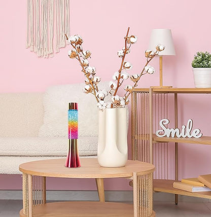 13" Rainbow Motion Glitter Lamp, 7 Vibrant Colors, Soothing Ambiance, Gift for Kids, Home Office Lamp, Home Office Decor, Perfect for Setting The Mood in Any Room