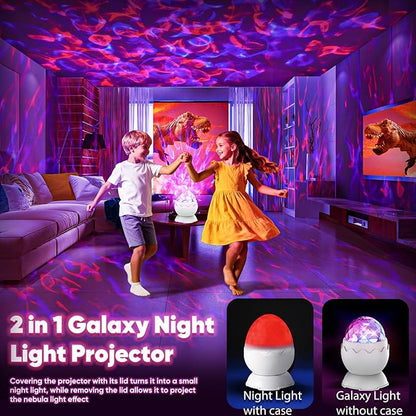 Galaxy Light Projector, 2-in-1 Night Light Projector, Timer & Remote Control, Galaxy Projector for Bedroom & Gift for Kids, Birthday, Christmas, White