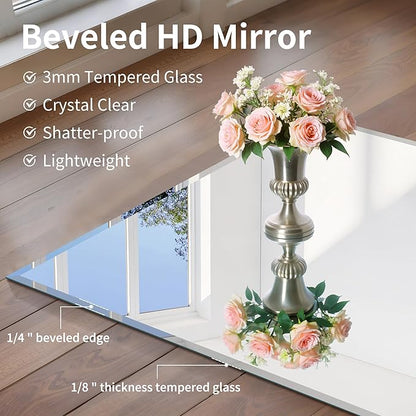 CILIBER Beveled Bathroom Mirror, 60x40 Large Bathroom Mirrors for Over Sink, 3mm Tempered Glass Beveled Frameless Vanity Mirror for Bathroom, Bedroom, Living Room and Entryway