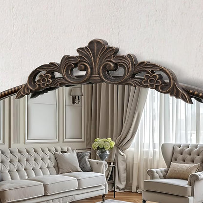 Micasso Vintage Arch Bronze Mirror: 31"x 19" French Baroque Antique Mirror - Traditional Ornate Decorative for Wall/Bathroom/Entryway/Hallway - Home Decor for Living Room
