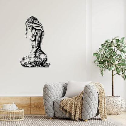 Xedatric Modern Abstract Metal Wall Art-Minimalist Line Sculpture for Bedroom,Living Room,Bathroom-Unique Metal Wall Decor for Home & Office