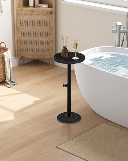 CHOEZON Small Round Side Table, Height Adjustable Drink Table, Pedestal Martini Table with Thickened Base, for Small Space, Sofa, Living Room, Bedroom, Black TBZ31BB