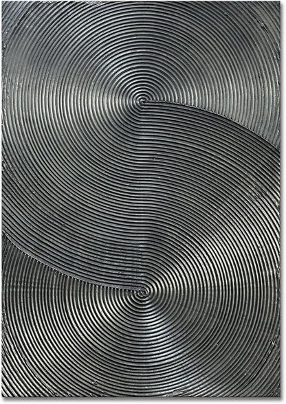 Slyart Handmade Modern Abstract Painting 3D Texture Wall Art 28x40 inches Minimalist Silver Gray Artwork Vertical Painting on Canvas Wall Decor