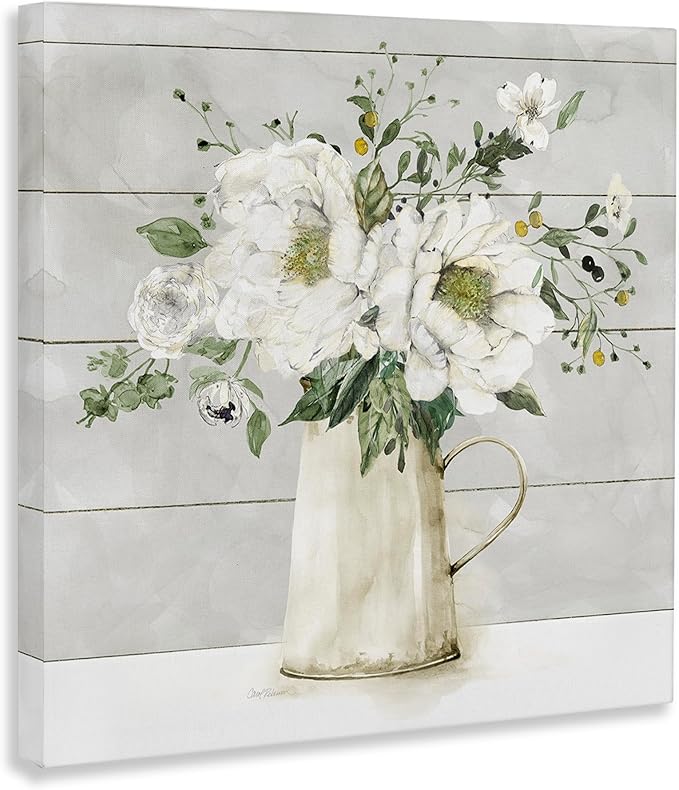 Stupell Industries 'Country Jug Varied Flower Arrangement', Canvas Art, 36 x 36 Inches, Easy to Hang and Sturdy, Made in USA, by Carol Robinson