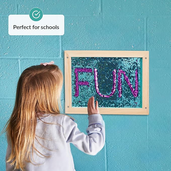 ODOXIA Sequin Wall Panel for Kids | Interactive Sensory Wall Panel & Flip Fabric Board | Reversible Sequin Sensory Wall Decor for Play & Learning | Sensory Room Equipment & Autism Toys