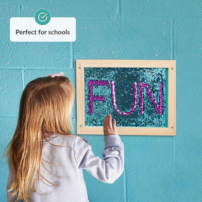 ODOXIA Sequin Wall Panel for Kids | Interactive Sensory Wall Panel & Flip Fabric Board | Reversible Sequin Sensory Wall Decor for Play & Learning | Sensory Room Equipment & Autism Toys