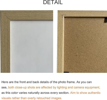 BESCRCL 8x10 Picture Frame Natural Set of 6, Display Pictures 5x7 with Mat or 8x10 Without Mat for Wall Mounting or TableTop