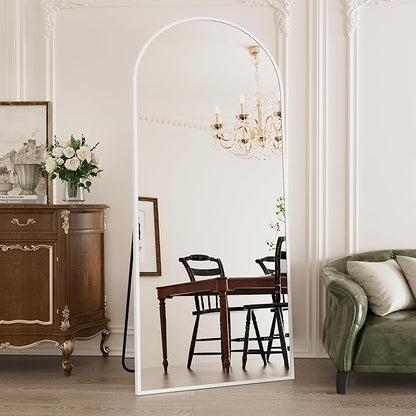 Rowjut Large 76"x34" Arched Full Length Mirror White Floor &Standing for Bedroom&Living Room&Wall Mounted Mirror Full Body Mirrors Hanging or Leaning.