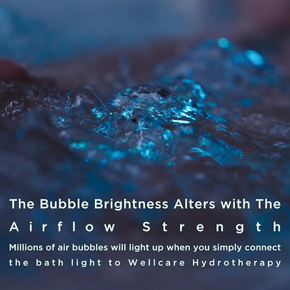 Wellcare - RGB Bath Light for Air Bubble Spa: Airflow-Powered Waterproof Color Changing LED Spa Light, Relaxing Underwater Ambient Chromotherapy