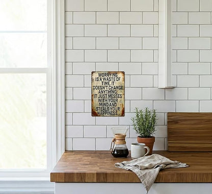 Inspirational Quote Metal Sign Wall Decor Motivational Sayings Tin Signs Wall Art Encouraging Tin Sign art Work Inspiring Positive Quotes Metal Signs 8X12Inch