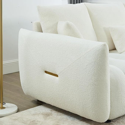 Antetek Teddy Sofa Set for Living Room, 2 Pieces Modern Deep Seat Oversized 3-Seater Cloud Boucle Couch for Bedroom, Office, Apartment, Furniture Set, 78-inch, Beige (2 Pieces)