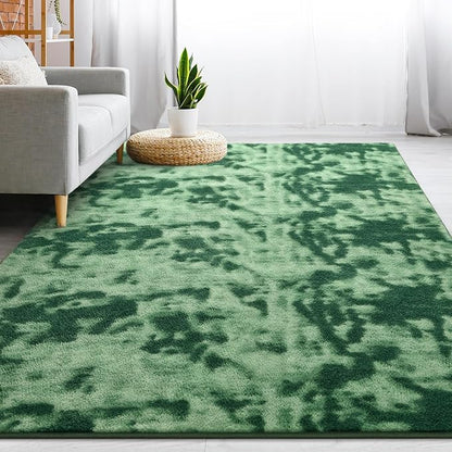 Gifeas Large Ultra Soft Modern Area Rugs for Living Room Bedroom, 7x10 Feet Tie-Dyed Green Thickened Memory Foam Indoor Carpets, Non-Slip Comfy Rug for Boys Girls Nursery Room Home Decor