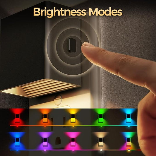 DORESshop LED Night Lights Plug into Wall [2 Pack], Plug in Nightlight, RGB Color-Changing Night Light, Dusk to Dawn Sensor, Nightlights for Adults, Bedroom, Bathroom, Hallway