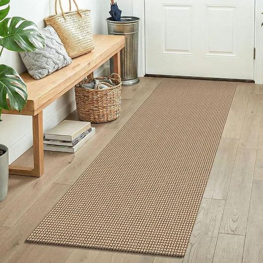 KOZYFLY Boho Runners for Hallways 2x5 ft Washable Kitchen Runner Non Slip Rubber Backed Hall Runners Cotton Entryway Runner Rugs for Indoor Backdoor Bedroom Kitchen, Orange Beige/Tan/Brown