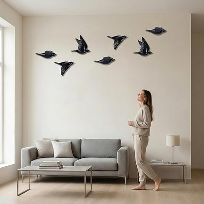 suruim Bird Wall Sculptures Set of 3-3D Wall Art Decor for Living Room, Home Decor Modern GoldEN Wall Decor & Bird Gallery Wall Art (Black)