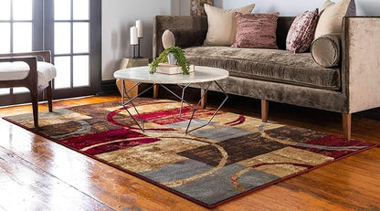 Unique Loom Barista Collection Area Rug - Kouillou (4' 1" x 6' 1" Rectangle, Multi/ Brown)