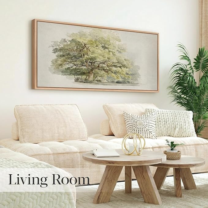 Bzstyleart Large Wood Framed Wall Art Landscap Room Decor Aesthetic