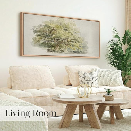Bzstyleart Large Wood Framed Wall Art Landscap Room Decor Aesthetic