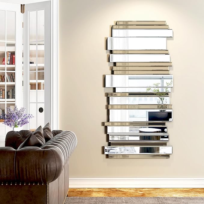 Decorative Mirrors for Wall Decor Large Mirrors for Wall Decor Living Room Silver Mirrors 24×47 inch (Gold Brown)