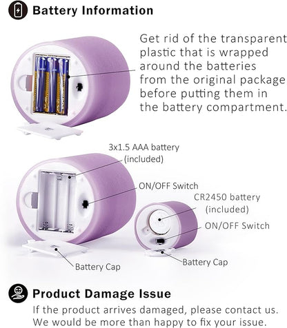 FURORA LIGHTING Purple Flameless Candles - Real Wax, Adjustable Brightness, Remote & Timer - 4 Pillars (3x4, 3x6) and 4 Votives, 8-Pack, Battery Operated