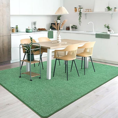 AROGAN Washable 5×7 Living Room Rug, Modern Area Rugs with Soft Memory Foam for Bedroom, Minimalist Non-Slip Indoor Floor Carpet for Dining Room Office Kids Playroom Decor, Sage Green