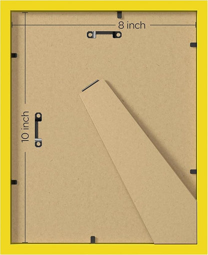 eletecpro 8x10 Picture Frames Set of 10, Picture Frame Collage Wall Decor Display 5x7 Photo With Mat or 8x10 without Mat, Home Decor Gallery Frame for Table Top or Wall Mounting, Yellow