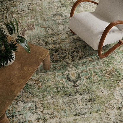 6x9 Area Rugs for Living Room: Washable Bedroom Rug Boho Vintage Rugs Stain Resistant Non Slip Low Pile Soft Lightweight Carpet for Kitchen Dining Room Farmhouse Nursery Kids Room