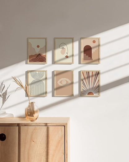 HAUS AND HUES Picture Frame, 5x7 inches, Beige Oak, Set of 6, Natural Wood Picture Frames for Wall Collage