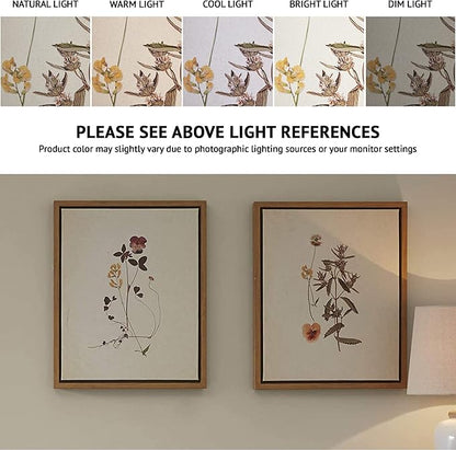 Madison Park French Herbarium Wall Art Living Room Decor - Floral Framed Linen Canvas, Home Accent Country Bathroom Decoration, Ready to Hang Painting for Bedroom, 17.84" X 21.84", Multi