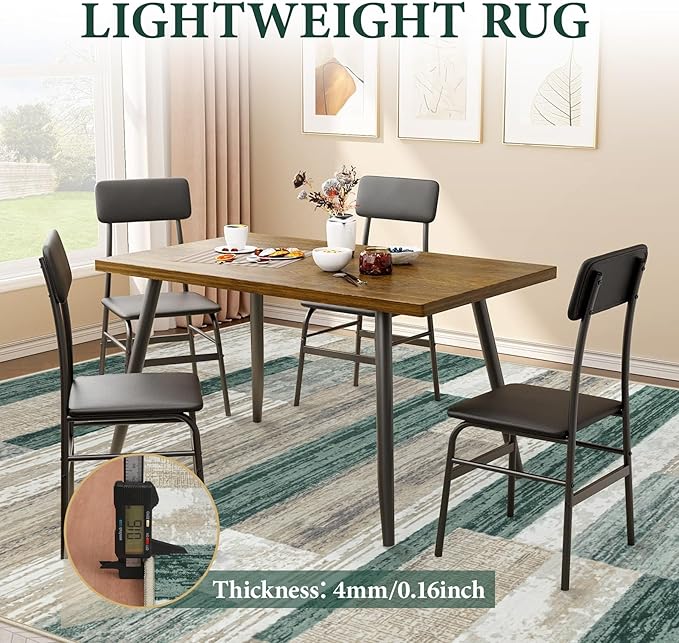 Area Rug Living Room Rugs 8x10 - Large Soft Boho Geometric Rug, Non-Slip Foldable Washable Rugs Non Shedding Morden Indoor Floor Carpet for Living Bedroom Office Dining Room (Green,8'x10')