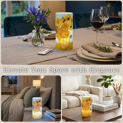 Lavish Home Sunflower 6-inch LED Candles, Set of 2 with Remote