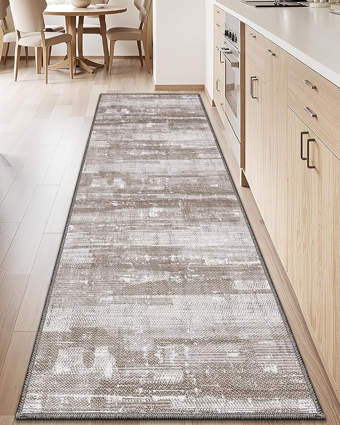 LUMI 2x6 Washable Kitchen Rug for Floor, Non Slip Runner Rugs with Rubber Backing, Low Pile Comfort Area Carpet for Standing, Living Room, Entryway, Laundry, Hallways