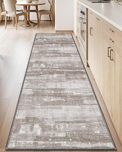 LUMI 2x6 Washable Kitchen Rug for Floor, Non Slip Runner Rugs with Rubber Backing, Low Pile Comfort Area Carpet for Standing, Living Room, Entryway, Laundry, Hallways