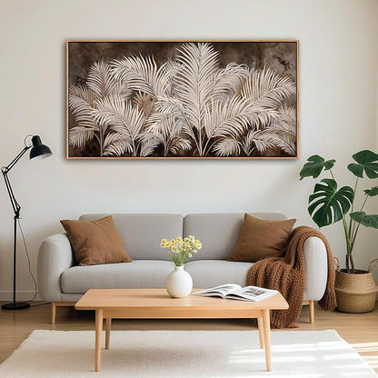 Boho Wall Art in Modern Brown, Minimalist Canvas Artwork for Living Room,Framed Large Wall Art for Bedroom Wall Decor - Textured Decorative Neutral Wall Pictures 20×40IN