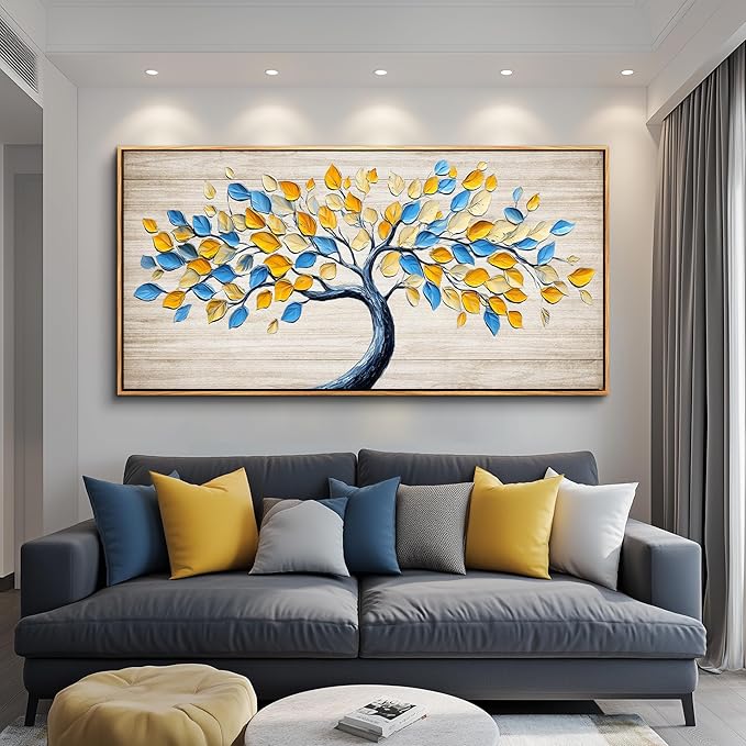 Wapluam Extra Large Wall Art,Abstract Canvas Painting Art Prints,Tree Of Life Wall Art,Above Bed Wall Decor,Nature Modern Pictures Wall Decor For Living Room Bedroom Bathroom Dining Room Office 30x60