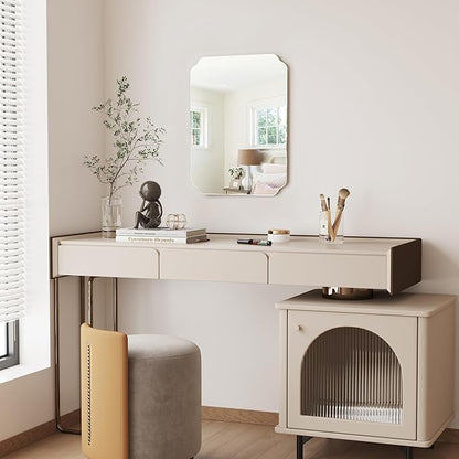 Bathroom Mirrors for Over Sink, Frameless Mirrors for Wall, 24x18 Inch Beveled Bathroom Mirror, Bathroom Vanity Mirror for Bedroom Living Room Entryway Home Decor