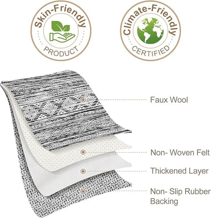 Nakagishi 8x10 Area Rugs Living Room: Washable Large Neutral Soft Rug Stain Resistant Non-Slip Carpet for Men Modern Home Enthusiasts Aged 25-45 - High Traffic Areas - Bedroom Office - Black White