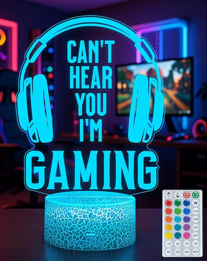 Gaming Night Light, LED Gaming Room Decor Lamp with 16 Color RGB Changing, Remote Control Dimmable Gamer Light for Bedroom Desk Setup, Cool Gamer Gifts for Teens Boys
