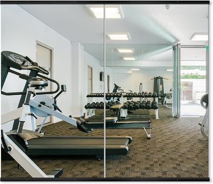 Delma Home Gym Mirror, 48''x28''x2PCS Black Wall Mounted Large Frameless Tempered Glass Wall Mirror for Home Gym, Garage, Bedroom, Bathroom